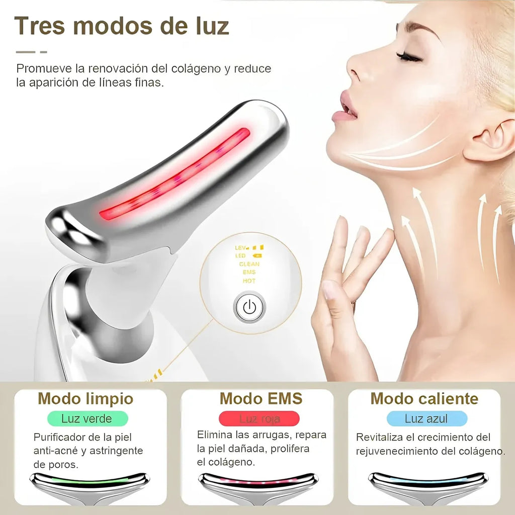 Masajeador de cuello Estiramiento facial Tres modos de luz